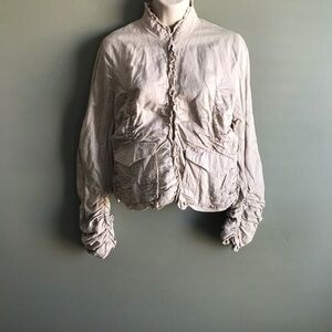 Sundance ruched cotton crop jacket size 6p
